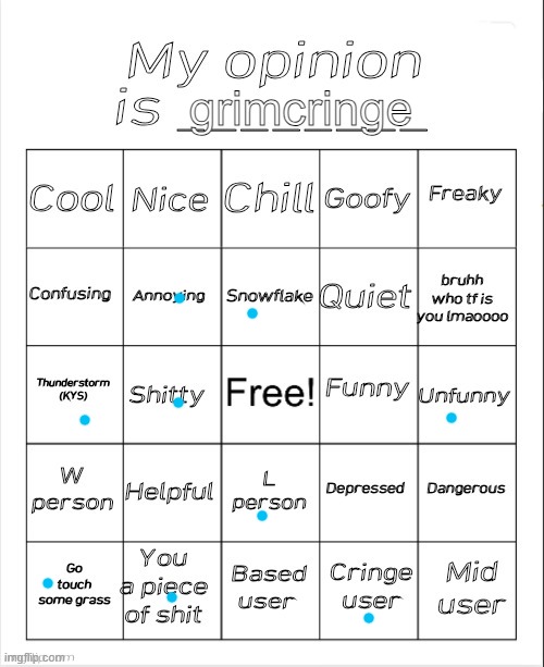 My opinion is ________ by Andika | grimcringe | image tagged in my opinion is ________ by andika | made w/ Imgflip meme maker