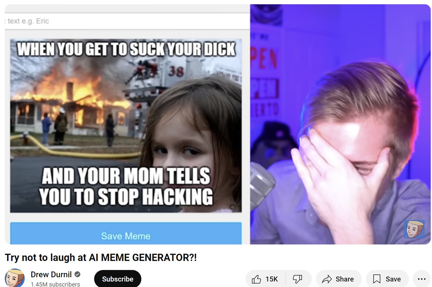 that one guy who used this ai meme generator: | made w/ Imgflip meme maker
