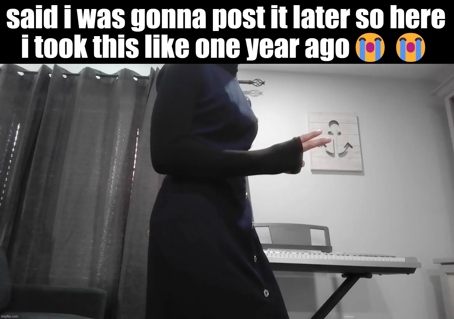 sily lil dress that i like: | said i was gonna post it later so here
i took this like one year ago😭😭 | made w/ Imgflip meme maker