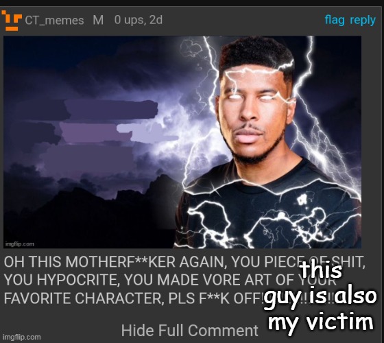 i hate this guy from the very start of my reputation | this guy is also my victim | image tagged in shittymemes crying cuz he thought it was my art it isn't | made w/ Imgflip meme maker