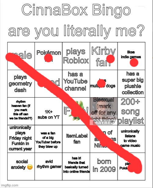CinnaBox Bingo | image tagged in cinnabox bingo | made w/ Imgflip meme maker