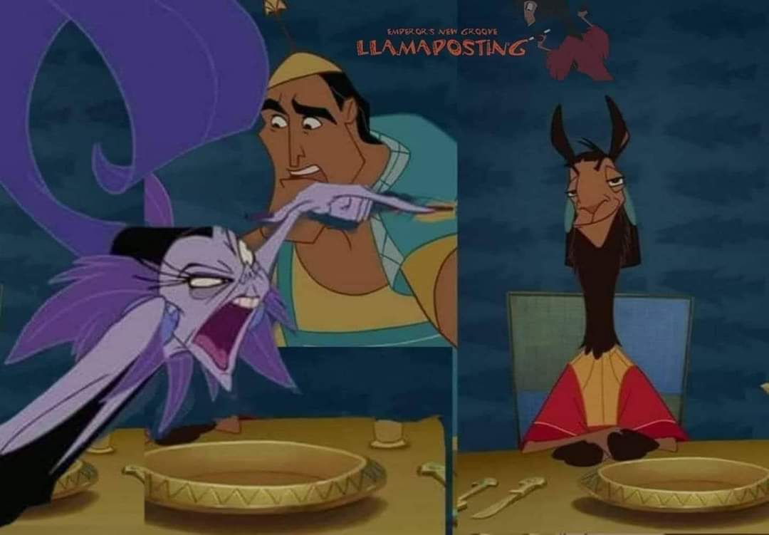 High Quality Kuzco and Yzma (Karen Vs Cat Edition) Blank Meme Template