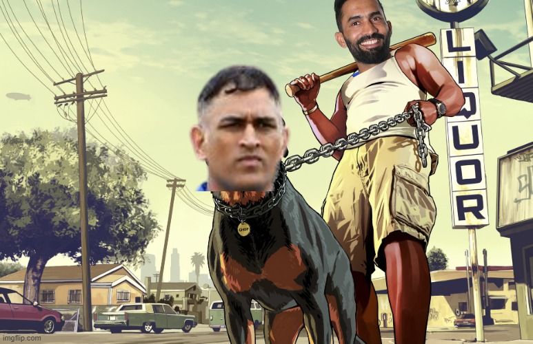 DK popa and Chokendra Dhobi | image tagged in gta 5 franklin and his dog chop | made w/ Imgflip meme maker
