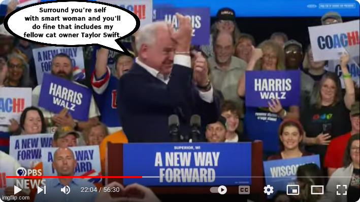 Walz "Trump the smallest man in the world" | Surround you're self with smart woman and you'll do fine that includes my fellow cat owner Taylor Swift. | image tagged in trump the smallest man in the world,frienship bracelet,tatlor swift endorses harris walz,maga mockery,tim and gwen,walz rally | made w/ Imgflip meme maker