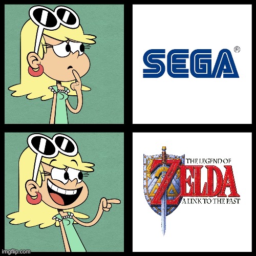 Leni Loud Prefers *ALTTP Over Sega | image tagged in leni loud like / dislike,the loud house,nickelodeon,the legend of zelda,nintendo,sega | made w/ Imgflip meme maker