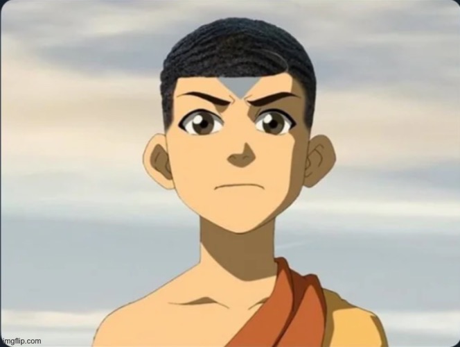 Aang wit the waves | image tagged in memes,aang,hair | made w/ Imgflip meme maker