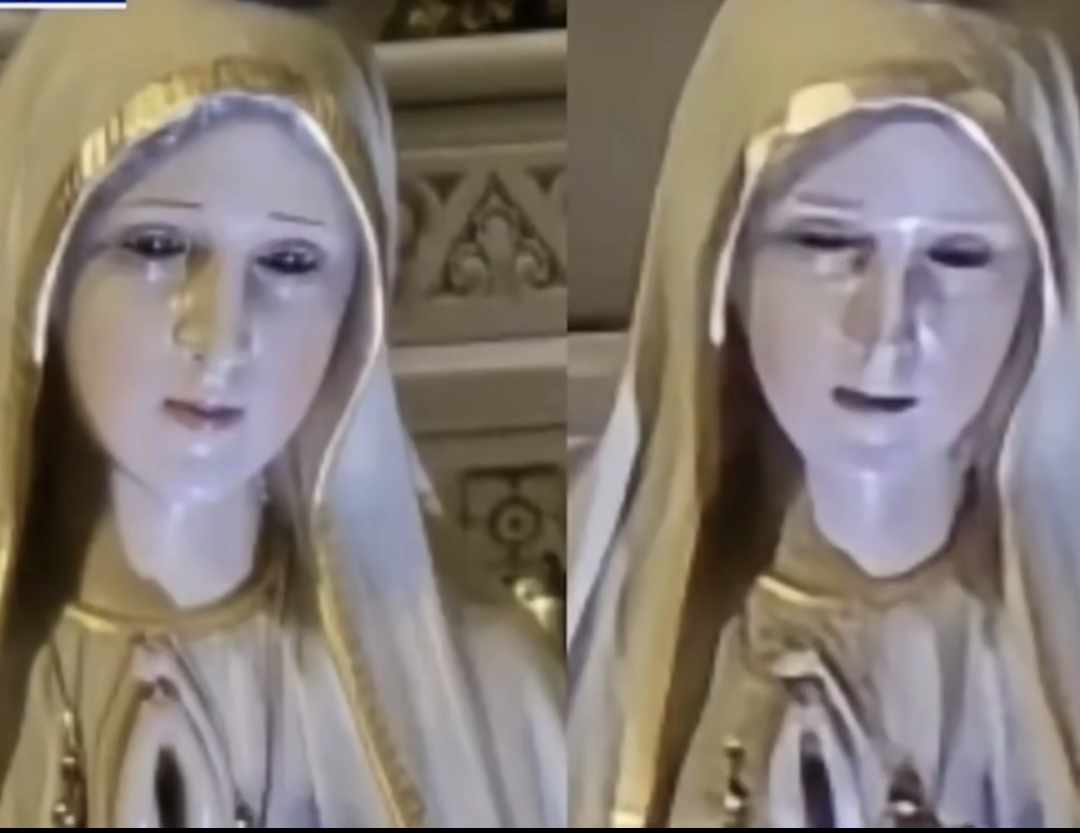 Mary Statue That Blinks Blank Meme Template