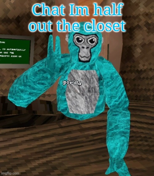 Monkey | Chat Im half out the closet | image tagged in monkey | made w/ Imgflip meme maker