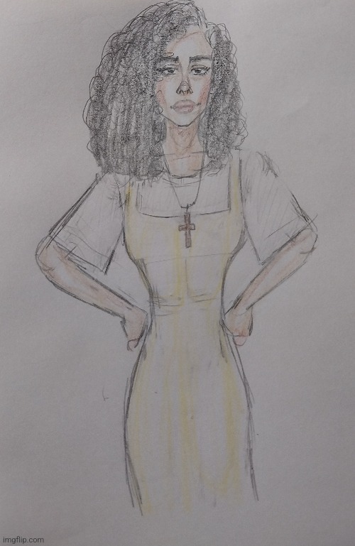 Arab Christian Girl | image tagged in girl,arab,christian,drawings,colored pencils | made w/ Imgflip meme maker