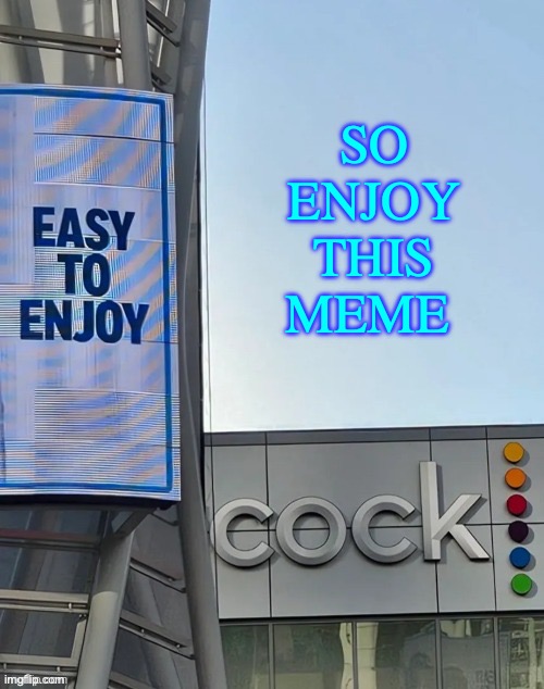 Easy to enjoy cock | SO ENJOY THIS MEME | image tagged in easy to enjoy cock | made w/ Imgflip meme maker