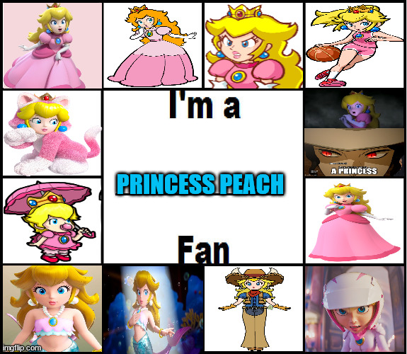 i'm a princess peach fan | PRINCESS PEACH | image tagged in i'm a fan template,princess peach,super mario bros,videogames,nintendo,ladies | made w/ Imgflip meme maker