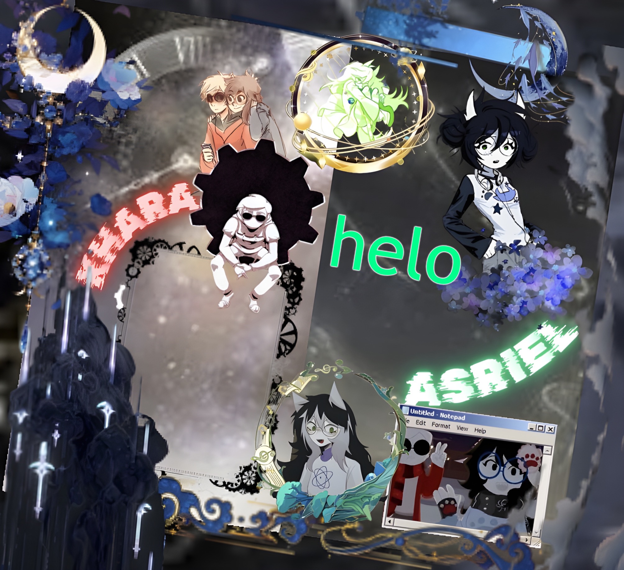 Asriel and Khara shared template | helo | image tagged in asriel and khara shared template | made w/ Imgflip meme maker