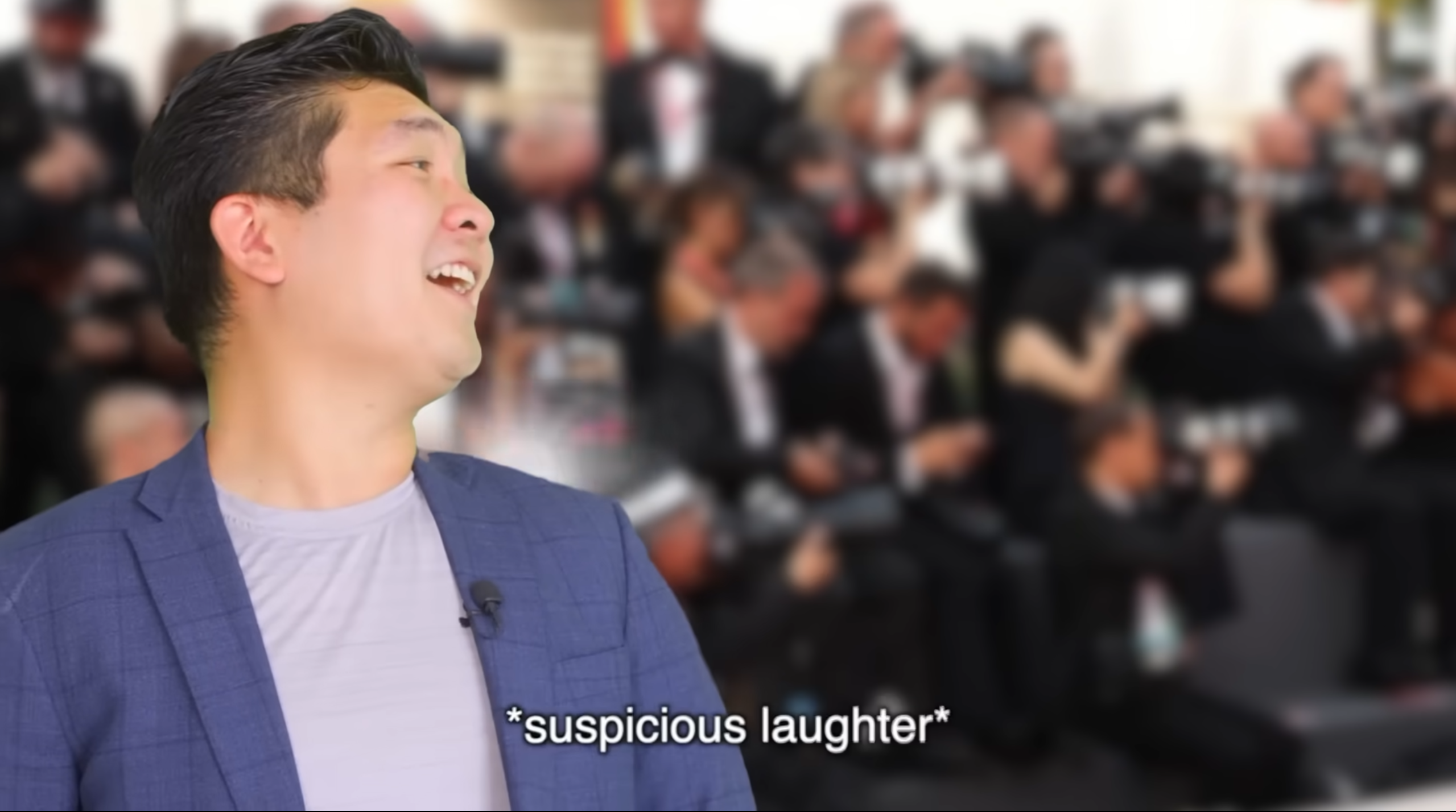 High Quality Suspicious Laughter Steven He Blank Meme Template