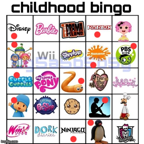 bored so did this | image tagged in childhood bingo | made w/ Imgflip meme maker