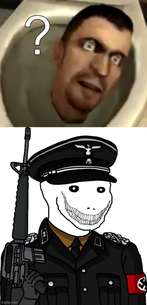 Andrew, this is the stuff u give mod to, right | image tagged in skibidi toilet confused,wojak anti-fandom ss- berst-gruppenf hrer | made w/ Imgflip meme maker