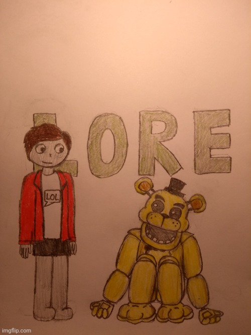 Matpat.. and Golden Freddy! (Art by me) | image tagged in fnaf,art,drawing | made w/ Imgflip meme maker