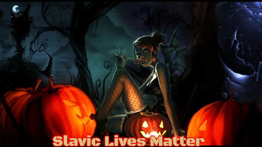 Lucy Waiting With Linus All Halloween Night 4 the Great Pumpkin! | Slavic Lives Matter | image tagged in lucy waiting with linus all halloween night 4 the great pumpkin,slavic,slavic halloween | made w/ Imgflip meme maker