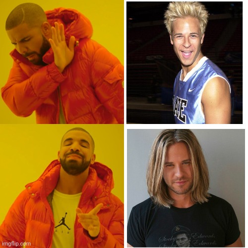 Short hair Vs Long hair | image tagged in men,long hair,funny,funny memes,drake,blondes | made w/ Imgflip meme maker