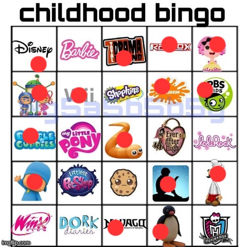 Childhood bingo | image tagged in childhood bingo | made w/ Imgflip meme maker