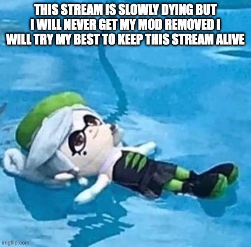 Marie swimming | THIS STREAM IS SLOWLY DYING BUT I WILL NEVER GET MY MOD REMOVED I WILL TRY MY BEST TO KEEP THIS STREAM ALIVE | image tagged in marie swimming | made w/ Imgflip meme maker