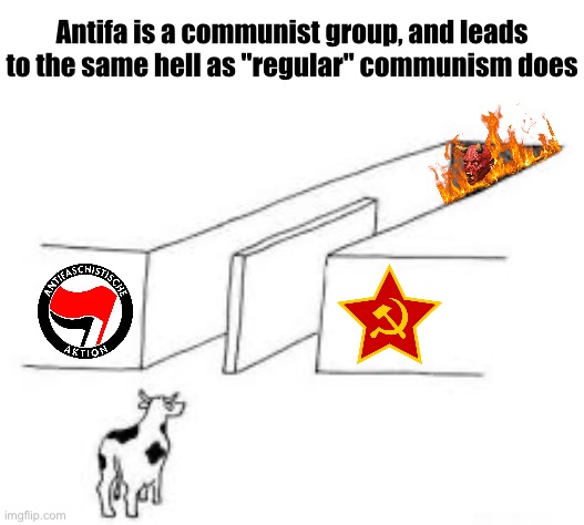 Two Paths, Same Destiny | Antifa is a communist group, and leads to the same hell as "regular" communism does | image tagged in two paths same destiny | made w/ Imgflip meme maker