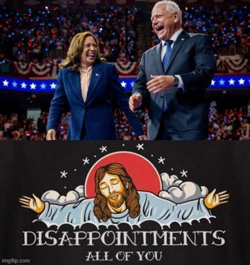 image tagged in kamala harris and tim walz,disappointment | made w/ Imgflip meme maker