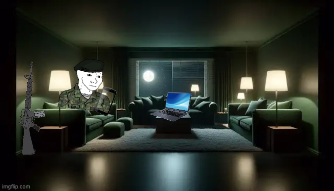 Mr. Davis chilling in his room | image tagged in living room apartment | made w/ Imgflip meme maker