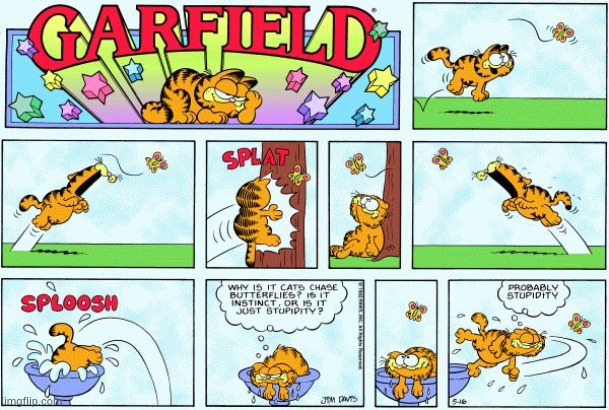 image tagged in memes,garfield,how to,catch,butterflies,comics/cartoons | made w/ Imgflip meme maker