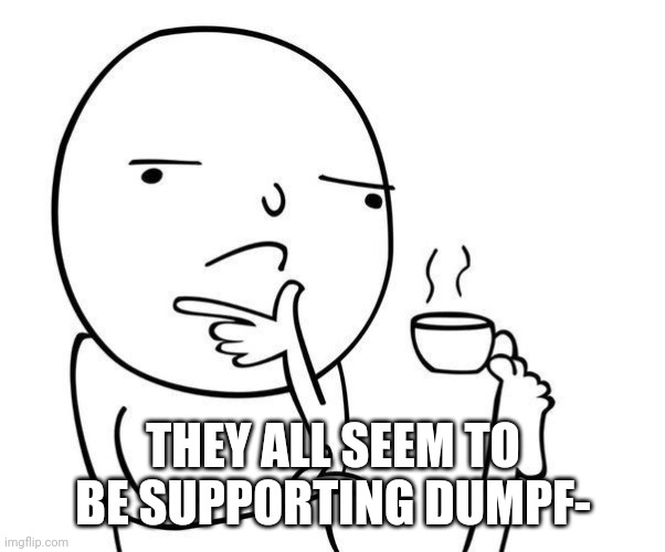 Hmmm | THEY ALL SEEM TO BE SUPPORTING DUMPF- | image tagged in hmmm | made w/ Imgflip meme maker