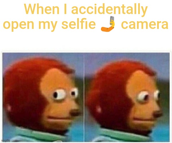 Monkey Puppet | When I accidentally open my selfie 🤳 camera | image tagged in memes,monkey puppet | made w/ Imgflip meme maker