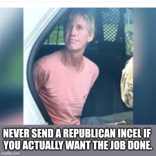 Not Maga | NEVER SEND A REPUBLICAN INCEL IF 
YOU ACTUALLY WANT THE JOB DONE. | image tagged in failure,rouch | made w/ Imgflip meme maker