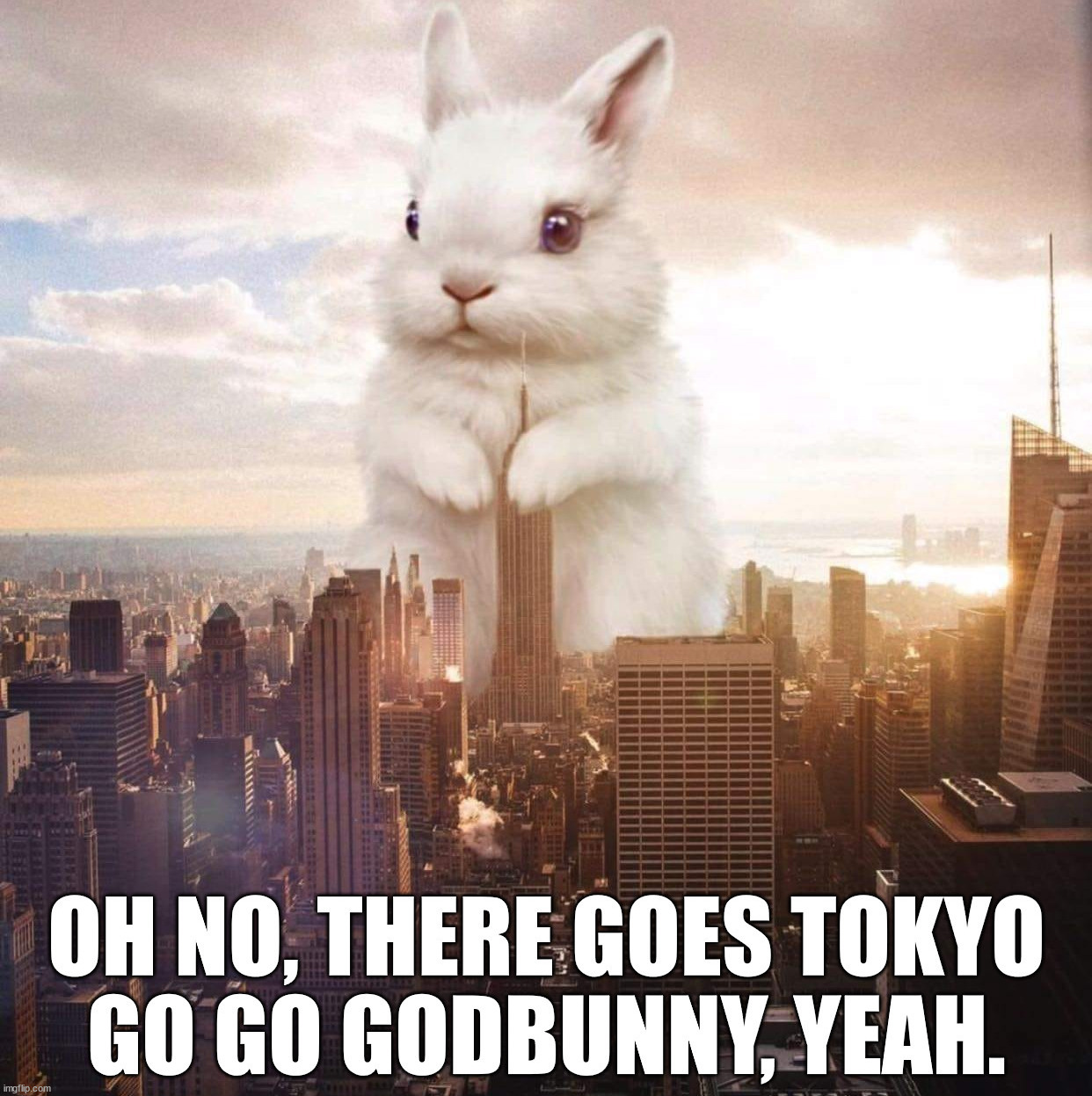 A better godzilla | image tagged in bunnies | made w/ Imgflip meme maker