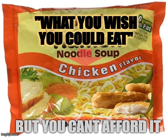 nope | "WHAT YOU WISH YOU COULD EAT"; BUT YOU CANT AFFORD IT | image tagged in ramen,noodles | made w/ Imgflip meme maker