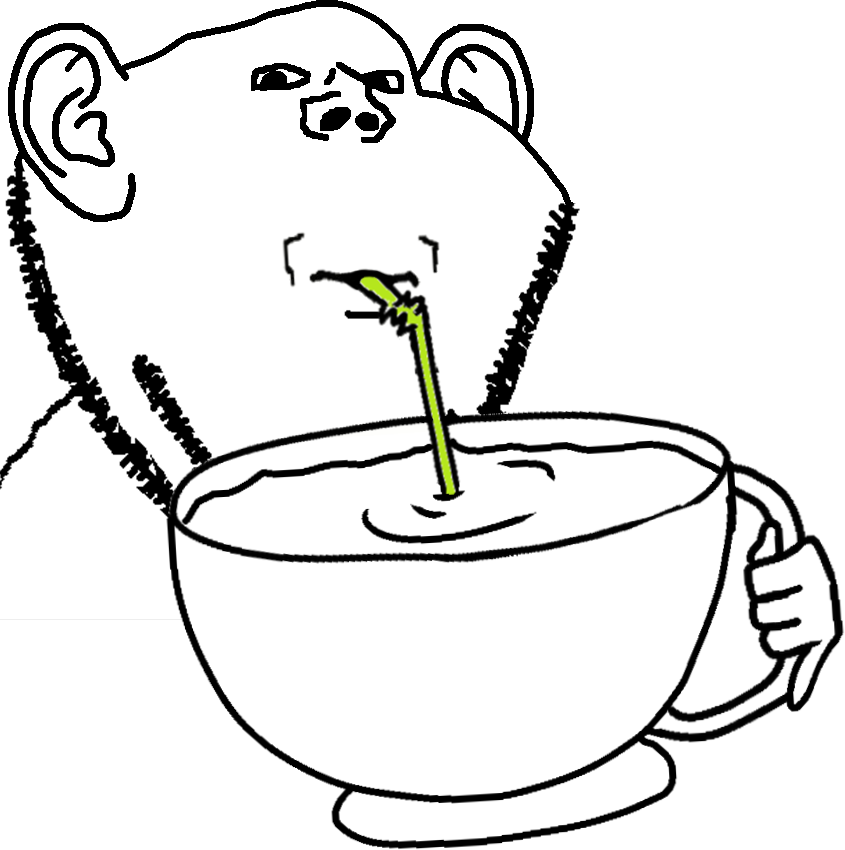 High Quality Impjak Sipping Large Cup With Straw Blank Meme Template