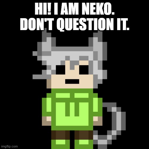 Neko...PNG | HI! I AM NEKO. DON'T QUESTION IT. | image tagged in neko png | made w/ Imgflip meme maker