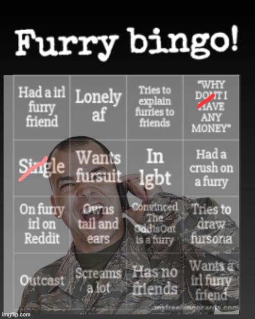 IMAGINE LMFAO!OO!O | image tagged in furry bingo | made w/ Imgflip meme maker