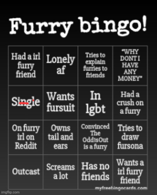 Furry bingo | image tagged in furry bingo | made w/ Imgflip meme maker