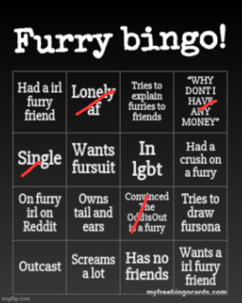 Furry bingo | image tagged in furry bingo | made w/ Imgflip meme maker