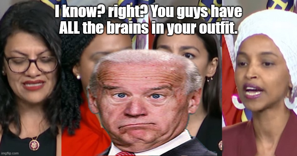 AOC Squad | I know? right? You guys have ALL the brains in your outfit. | image tagged in aoc squad | made w/ Imgflip meme maker