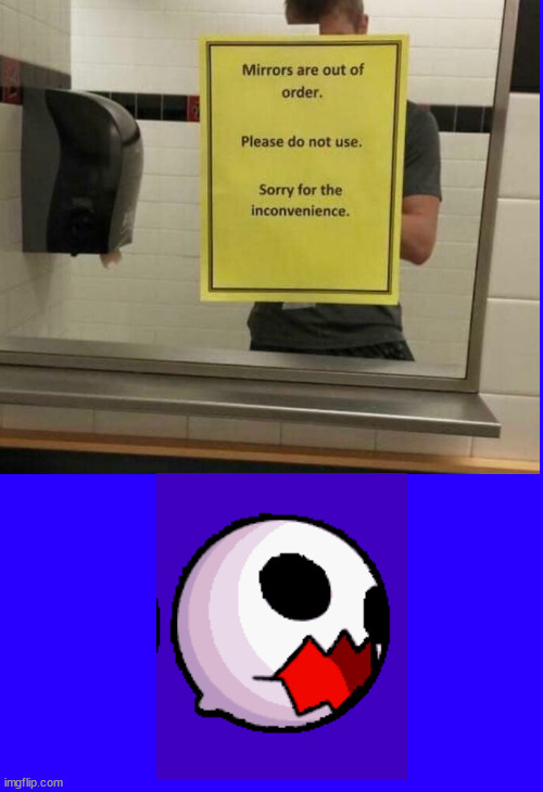 Out of order mirror | image tagged in memes,you had one job,yhoj,hold up wait a minute something aint right,wait nevermind | made w/ Imgflip meme maker