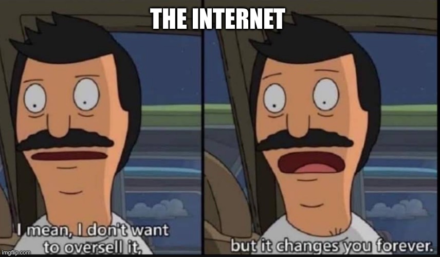 I don't want to oversell it, but it changes you forever | THE INTERNET | image tagged in i don't want to oversell it but it changes you forever | made w/ Imgflip meme maker