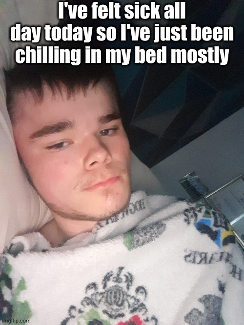I've felt sick all day today so I've just been chilling in my bed mostly | made w/ Imgflip meme maker