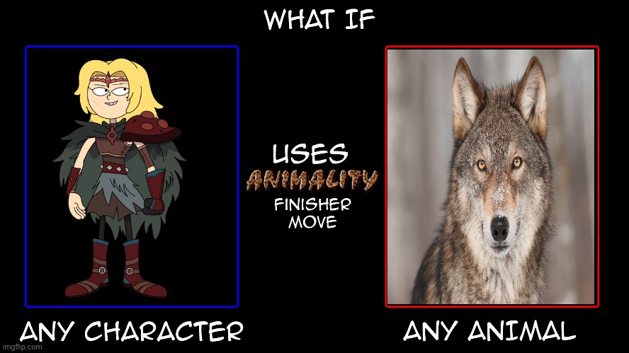 Sasha Waybright’s Animality (different than Nightwolf and Kenshi’s Animalities) | image tagged in animality meme template,mortal kombat,sashawaybright,amphibia,wolf | made w/ Imgflip meme maker