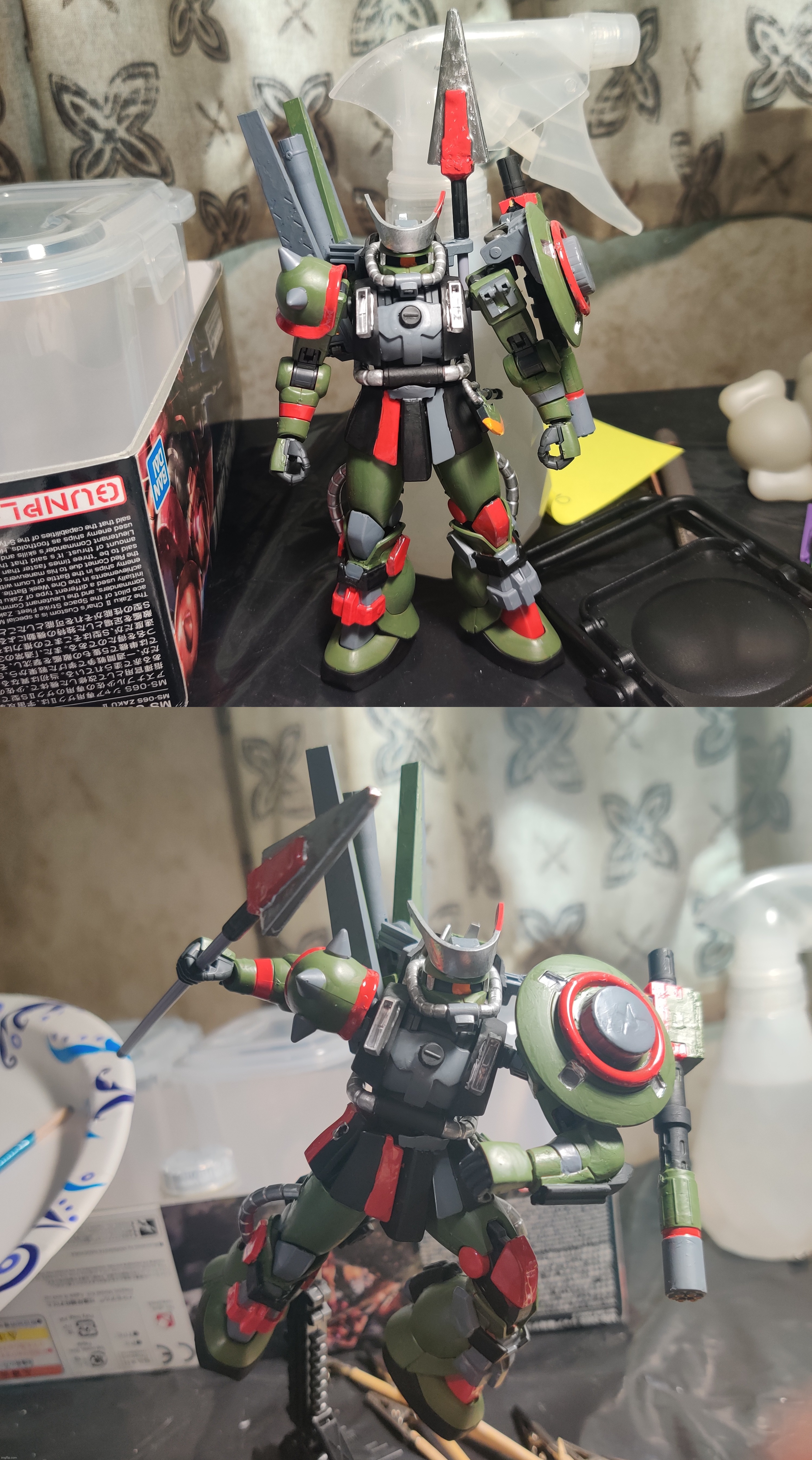 I didn't have much time to take pictures but here's the finished Zaku Hunter | made w/ Imgflip meme maker