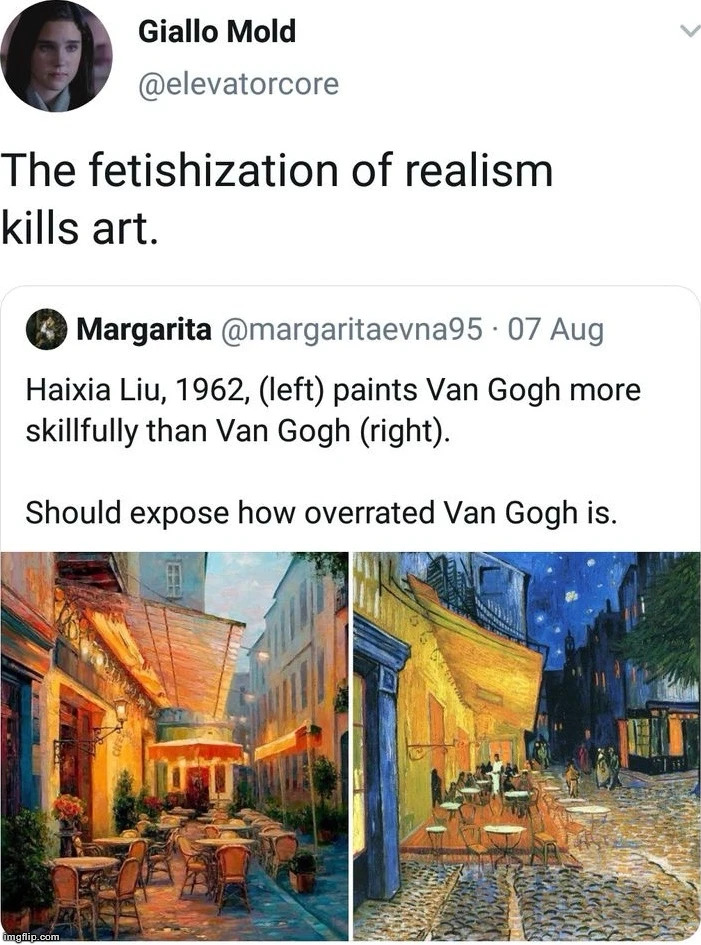 They're two completely different styles of art | made w/ Imgflip meme maker