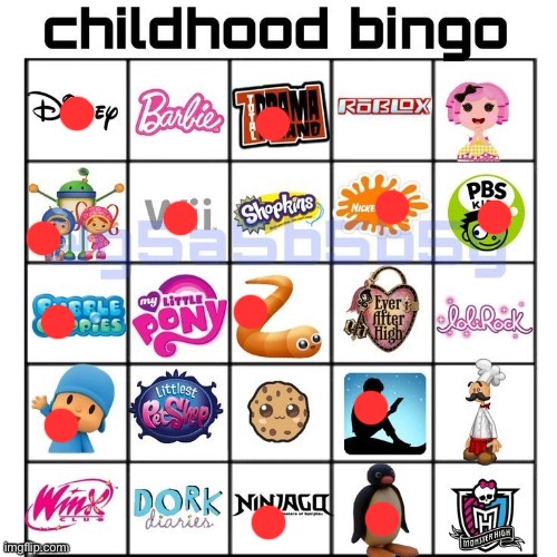 If I don't mark it, I either don't know what it is or knew what it was and never used it | image tagged in childhood bingo | made w/ Imgflip meme maker