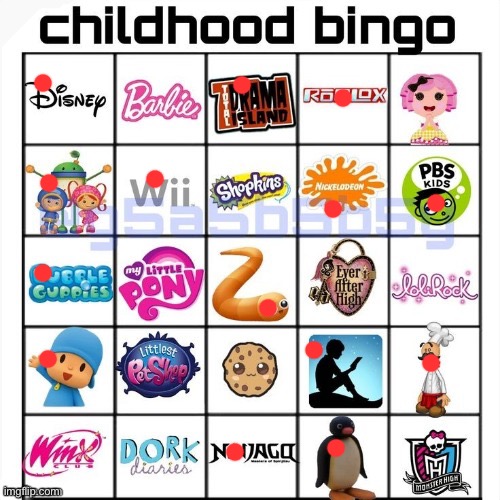 Childhood bingo | image tagged in childhood bingo | made w/ Imgflip meme maker