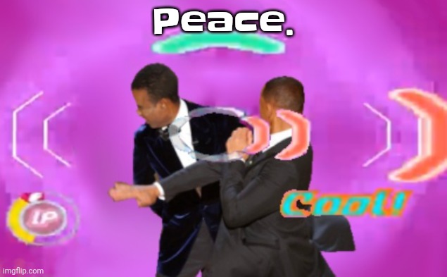 Damn. | Peace. | image tagged in the slappening happy rhythm busters | made w/ Imgflip meme maker