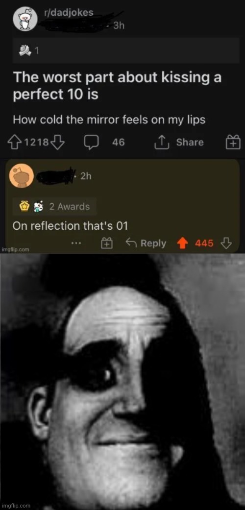 Brutal. | image tagged in double traumatized mr incredible | made w/ Imgflip meme maker