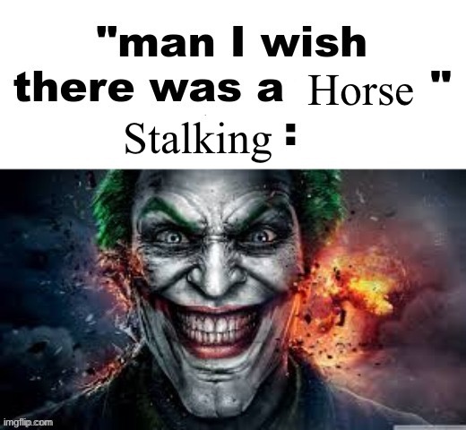 man I wish there was a | Horse; Stalking | image tagged in man i wish there was a | made w/ Imgflip meme maker